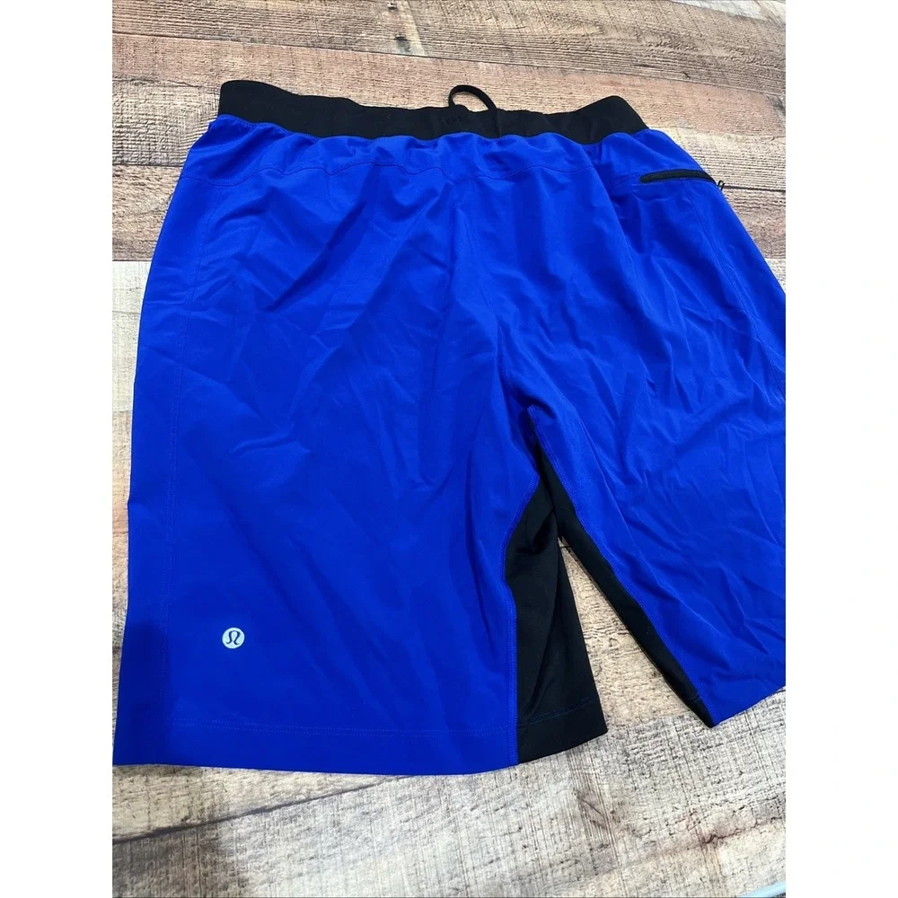 Lululemon Mens Blue Gym Yoga Running Athletic Training Shorts Size Xl (2739)